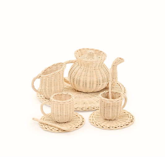 Rattan Tea Set